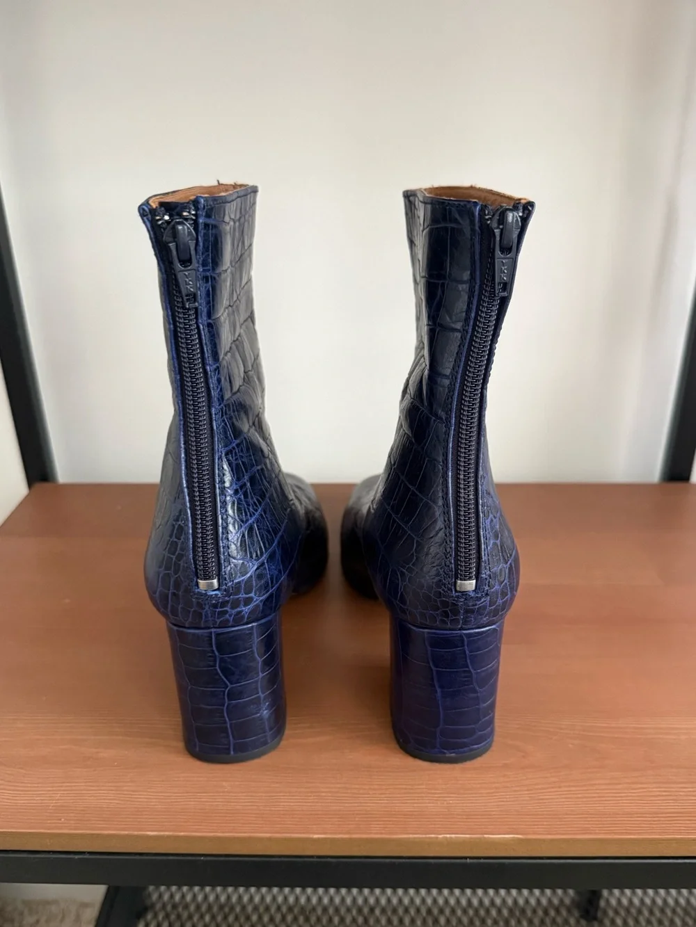 FREE PEOPLE Blue Cecile Croc Booties - Size 38